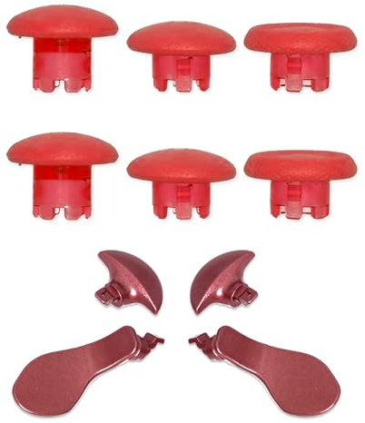 E-MODS GAMING Thumbsticks Paddles Trigger Buttons Replacement for PS5 Edge Controller - Thumb Sticks Back Buttons Accessories (Red)