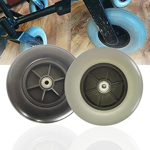 ANSNOW Massives Vorderrad 8 Zoll/19 cm Elektrorollstuhl-Lenkräder Ersatzteile Für Rollstühle Walker 1 Paar Graue/Schwarze Gummi-Lenkrollenreifen/a/8 Zoll/19 cm
