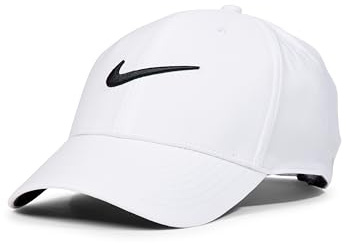Nike Dri-Fit Club Structured Swoosh Cap, White/Black, Large/X-Large