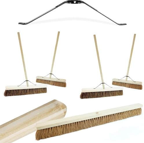 18, 24 Or 36 Indoor Outdoor Garage & Yard Broom Soft Or Hard Bristle | Sweeping Brush With Long Handle