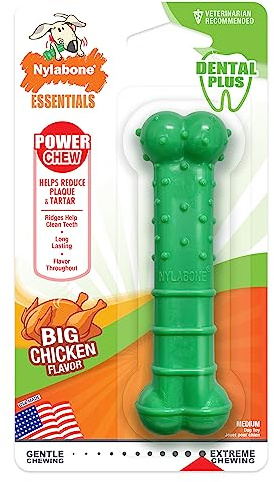 Nylabone Power Chew Textured Dental Chew Toy Chicken Medium - for dogs up to 16kg