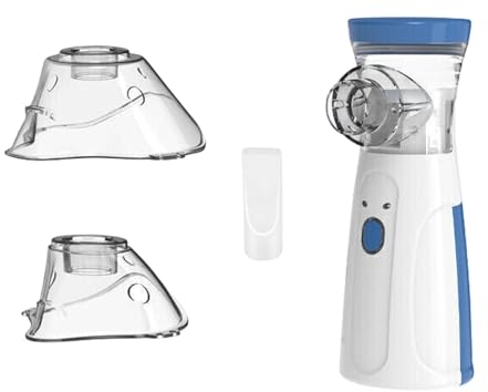 InhalationsgeräT für Erwachsene Kinder,Tragbares Inhaliergerät,Hocheffiziente Vernebler, Inhalator Vernebler Geräuscharmes,Batterie/USB Wiederaufladbar,Wirksame Behandlung von Atemwegserkrankungen