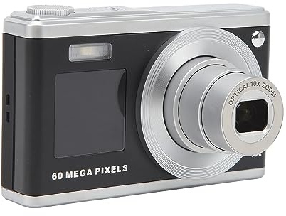 60 MP 4K-Digitalkamera, Vlogging-Kamera mit Dual-IPS-HD-Bildschirm Vorne und Hinten, Kompakte Tragbare -Digitalkamera, 10-facher Optischer Zoom, Integriertes Fülllicht, Autofokus