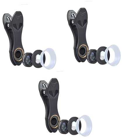 Housoutil 3St Smartphones Handy-Zoomobjektiv hochauflösendes Objektiv Weitwinkeltelefon Makro-Objektiv Handys Mobiltelefone Smartphone-Kameraobjektiv mobiles Kameraobjektiv 2 in 1 Linse