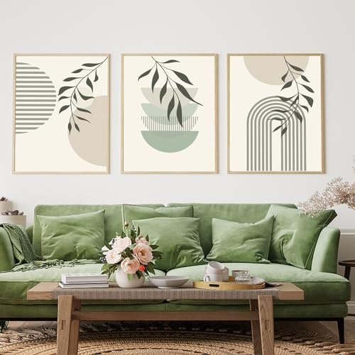 KAIDAARTLH Cuadros en Lienzo Bohemio, Set de Pósteres Abstractos Modernos, Murales de Arte para Salón y Dormitorio sin Marco(E,3x30x40cm)