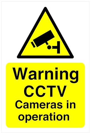Warning CCTV Cameras in operation Safety sign -1.2mm Rigid plastic 200mm x 150mm