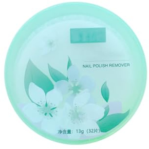 32PCS Nail Polish Remover Pads in Box,Easy to Carry | Instant Removal | Gardenia Flower Fragrance,Travel Portable Instant Removal Nail Wipes Gel Nail Remover (Green)