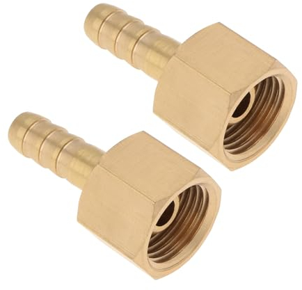 ECSiNG 2pcs Latón Como Conector Manguera 3/8 BSP A 1/4 RH Con Tuerca De Cola Para Regulador De Soldadura Medidor Flujo Conector Manguera Para Gas Butano Regulador De Gas Propano