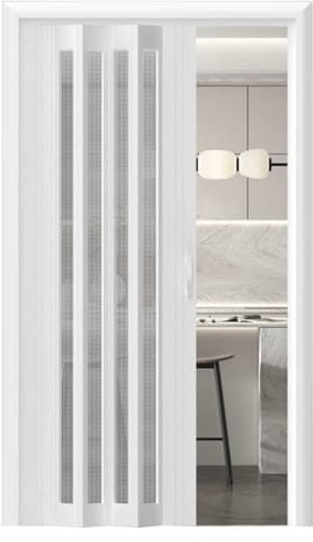 ZIMGOD Falttür Innentüren PVC-Falttür mit Ziehharmonika-Prinzip, Schlafzimmertür Schiebetürgitter, Dekorative Innentüren für Die Speisekammer im Haus, Faltbare Ziehharmonika-Türen(30x39in (76x100cm))