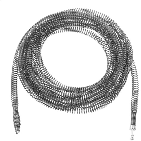 sourcing map 1 removedor de obstrucciones de drenaje de 799.8 cm, 8 m, 16 mm de grosor, cable de resorte con conector de taladro eléctrico, serpiente de fontanería para fregadero de cocina, bañera o