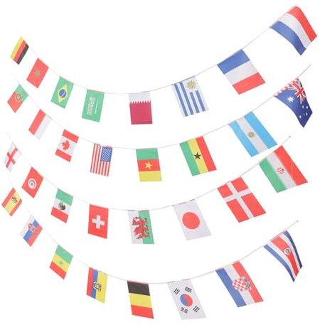 COLLBATH Flagge Wimpelkette Schnur Zum Aufhängen Von Länderflaggen Dekorative Fahnenschnur Für Fußball Partys Wimpelkette Für Ideal Für Tischdekoration Und Feierlichkeiten 10 Länge Flaggen Em
