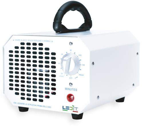 NUOVO Generatore Ozono 10000mgh Ledit - Certificato CE + Certificato CNR - Ozonizzatore progettato in Italia con Timer 120 MIN Uso Professionale e Commerciale, Manuale Istruzioni in Italiano Incluso
