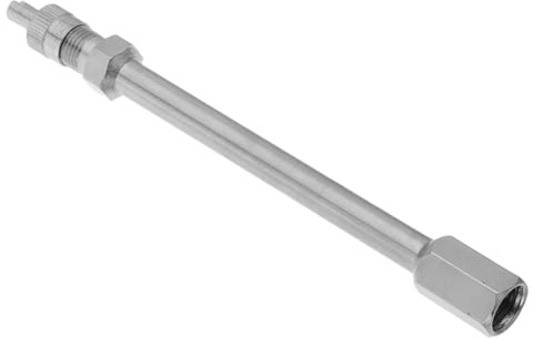 OUNONA Ventilverlängerung mit Praktischem Werkzeugdeckel aus Legierung 100mm Silber zur Schnellen Reifenbefüllung für Auto und Lkw Reifen und Wohnmobilreifenwartung