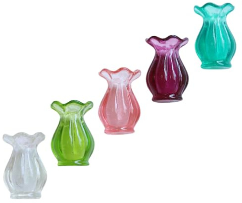 5pcs Miniature Vase Model Plastic Resin Dollhouse Decor