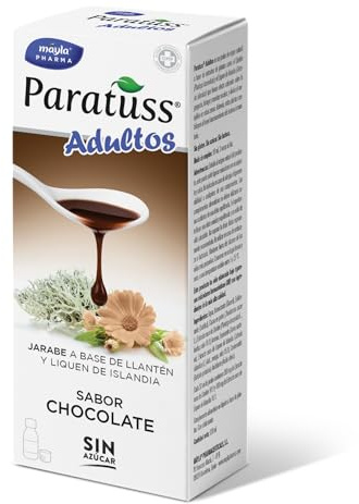 PARATUSS Chocolate Adulto Jarabe de Origen Natural a Base de Extractos de Plantas para Calmar la Garganta 120ml sin Azúcar