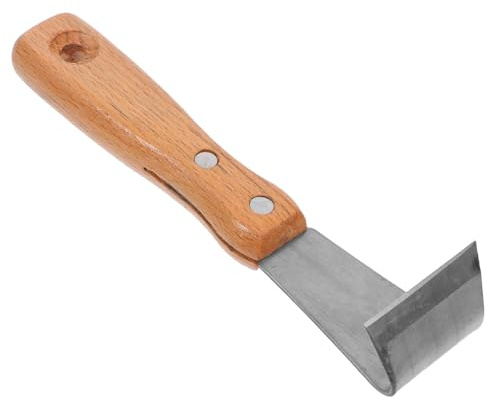 Abaodam Herramienta de Desbaste de Corteza para Jardín Acero Inoxidable con Mango Ergonómico de Madera Resistente y Duradera para Eliminar Corteza y Partes Dañadas Árboles Frutales