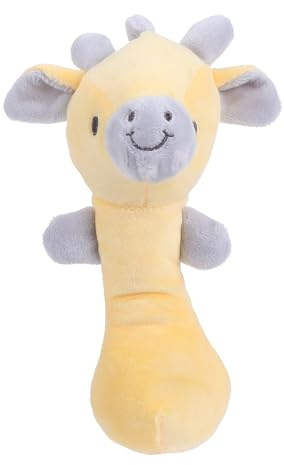FUNNETOYU Plüsch handspielzeug Handrassel Kleinkinder Kuscheltier mit Sound Motiv Reh Montessori Krabbelspielzeug für Neugeborene und Bauchlage Spielspaß