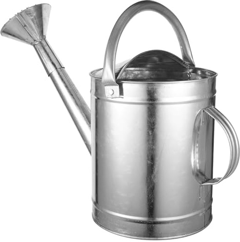 Gadpiparty Regadera para Plantas de Interior y Jardín de Hierro Inoxidable de 5 litros Boquilla Larga y Asa Metálica Ergonómica Herramienta Manual para Regar Flores y Macetas Espacios