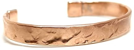 Genérico Pulsera hombre, Pulsera de Cobre Martillado, 100% Cobre Natural Puro, Regalo para Séptimo Aniversario, Brazalete de Hombre, Joyeria para Artritis (M - 18cm)