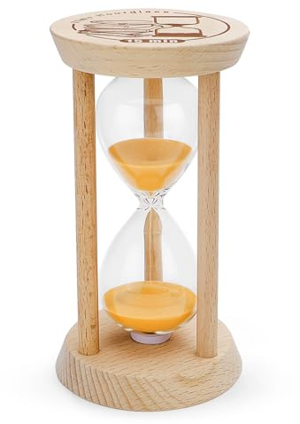 Clessidra Timer Clessidra per bambini Timer in vetro per scuola Kita Aula Giochi Casa Cucina Ufficio Tea Time Bambini Lavarsi i denti (15 minuti)