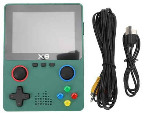 Console di gioco retrò portatile con scheda di memoria da 32 GB, dispositivo di gioco HD a doppia leva per adulti, schermo IPS da 3,5 pollici, supporta emulatori MD, MAME, SMC e CP (Verde)