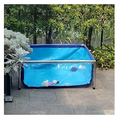 Piscina fuori terra, Pannello di visualizzazione con telaio in acciaio rivestimento in tela PVC trasparente for laghetto for pesci da esterno(100x70x61cm)