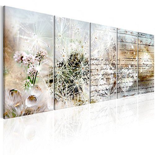 murando - Wandbilder XXL Pusteblume 225x90 cm Vlies Leinwandbild 5 Teilig Kunstdruck modern Wandbilder XXL Wanddekoration Design Wand Bild - Blumen Abstrakt f-C-0172-b-n