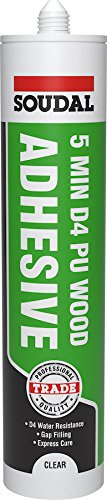 Soudal D4 PU Wood Adhesive Glue 300 ml Tube 5 Minute Bonding