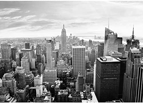 Runa Art Papel tapiz fotográfico Nueva York Moderna Lana Sala Cuarto Salón - Made in Germany - Negro y blanco 9246010c