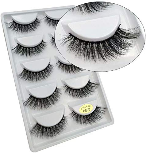 LINSUNG 3D Faux Cils Naturel Faux Cils Extension de Maquillage Effet de cils faux de longue dur ET un Aspect ultra-intense 5Pairs