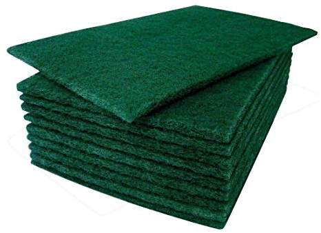 We Can Source It Ltd - Green Heavy-Duty Scourer Pads - Large Single-Sided Scouring Sponges for Kitchens, Restaurants, Bars & Commercial Cleaning - Non-Scratch, Floor & Surface Cleaner - 10 Pack