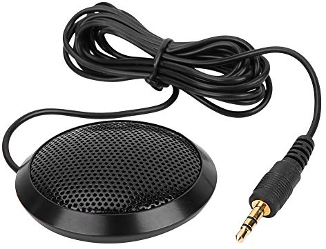 Socobeta Microphone PC à condensateur omnidirectionnel 3.5mm Microphone d'ordinateur de Bureau pour Enregistrement de conférence vidéo Appel de réunion