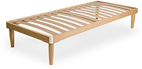 Somnus SANA Rete Ortopedica in Legno di Faggio 80x190 Singola Alta 37cm con 14 doghe da 6.8 cm
