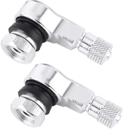 Yosoo Reifenventil 90 Grad, 2 Stück Alu | Eckventil 11,3mm, Motorrad Roller, 7,5mm Gewinde