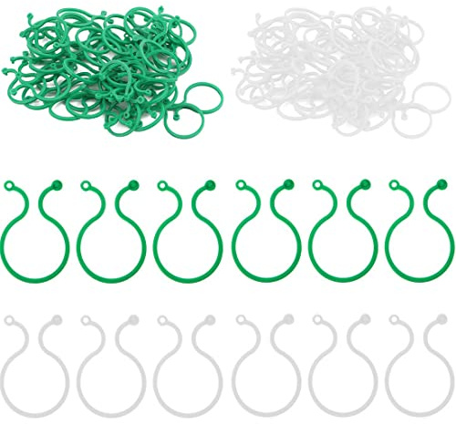 Clips für Pflanzen, 100 Stück, Clips für Garten, Weinrebe, Pflanzenhalterung, Gartenclips, Tomate für Garten, Wein, Gemüse, Krimpflanzen (2 Farben)