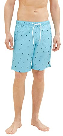 TOM TAILOR Herr badshorts 1035051, 31480 - rainy sky blue palm design, L