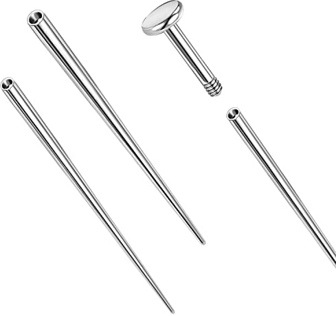 14 g/16 g/18 g ASTM F136 Épingle d'insertion conique pour piercing en titane pour filetage interne Tragus/Hélix/Lèvre/Nez/Hélix/Bijoux de piercing Boucles d'oreilles en cartilage Labret Clous de nez