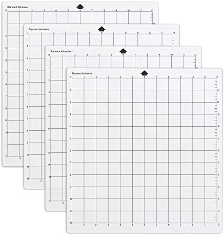 12x12 Zoll Schneidematte für Silhouette Cameo 4/3/2/1, 4er Pack Selbstklebende Schneidematten Transparent Standardgrip Cutting Mat Vielzahl Klebend Rutschfeste Schneidmatte Set