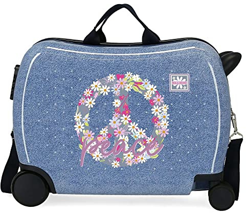 ROLL ROAD Peace ABS-Koffer, seitliches Zahlenschloss, Doppelrollen, verschiedene Größen, Farbe rosa und blau
