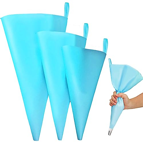 YOUYIKE 3 Piezas Bolsas de tubería de Silicona Reutilizables, 45/40/35 cm Manga pasteleras de Silicona,Icing Piping Cream Pastelería Bolsa DIY Herramientas de decoración de Pasteles