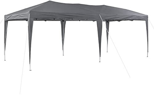 TUKAILAI 3 x 6 m Pop Up Gazebo Marquee Anti-UV Party Wedding Tent Awning Event Shelters with Heavy Duty Steel Frame & Storage Bag, Canopy for Outdoor Garden Four Seasons Grey