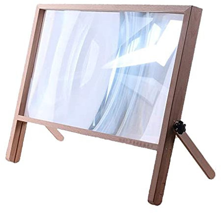 Bildschirmlupe Anti-Strahlung Laptop Bildschirmlupe, Gaming Video Monitor Lupe Verstärker Halter für Handy Laptop, Ultraklare Blu-ray 3X Vergrößerungslinse, Perfekt für Familien, Senioren (Holz)