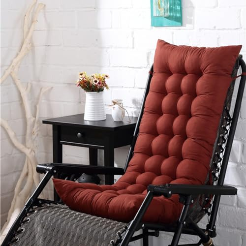 BangDon Kissen für Sonnenliege, dick, rechteckig, für den Innenbereich, Schaukelstuhl, Relaxer, Sitzpolster für Sonnenliege, Chaiselbank, Tatami, mit rutschfesten Trägern, Braun, 90 x 40 cm