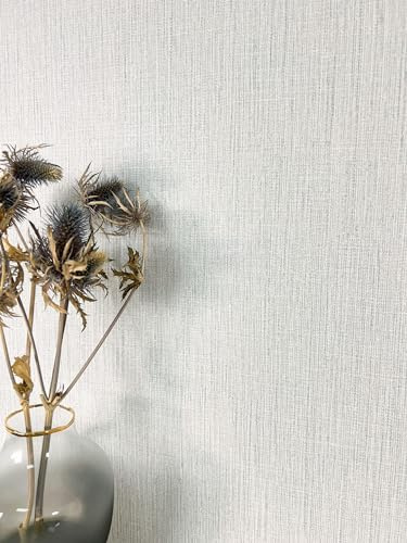 Newroom Vliestapete Grau Uni Leinenoptik Schlafzimmer Tapete | matte vertikale Leinenstruktur, Grauweiß kühl modern, Wandtapete Mustertapete, ansatzfrei, Wohnzimmer Büro