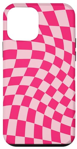 Custodia per iPhone 12 mini Decorazione della stanza estetica rosa, rosa pallido e rosa brillante a quadri