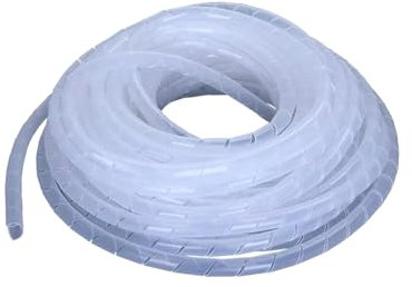 Glowster Organizador de cables en espiral, 10 mm x 10 m, Blanco; Ideal para hogar u oficina