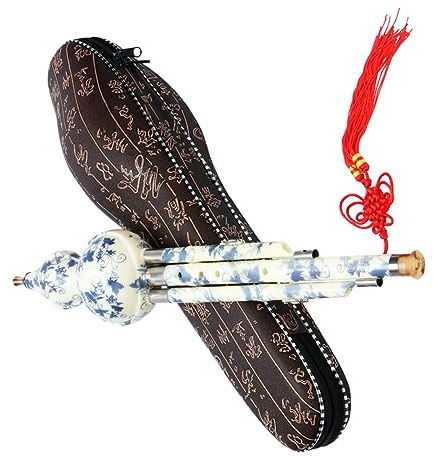 ibasenice Chinesische Cucurbit-flöte Aus Blau-weißer Porzellanoberfläche Handgefertigt Langlebig Für Anfänger Und Traditioneller Instrumente B-gestimmt