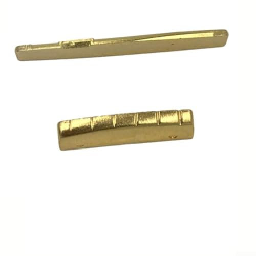 Basswood Upgrades Massive Messingmutter und Steg-Kombination speziell für Akustikgitarren-Enthusiasten (43 + 72 mm)