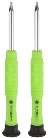 QUARKZMAN 2pz T6 Torx Mini Cacciavite Testa Torx 3mm Lunghezza 87mm Per Riparazioni Piccoli Elettrodomestici, Giallo Verde