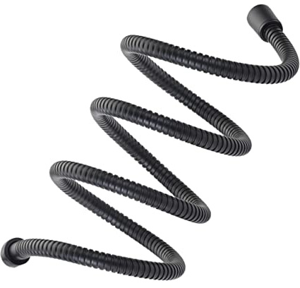 NUOBESTY 1.5m Tuyau De Douche Acier Inoxydable Avec Double Boucle Noir Mat Flexible Et Résistant Pour Salle De Bain